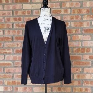 Amazon Essentials Women's Black Cardigan Sweater V-neck- Size XL